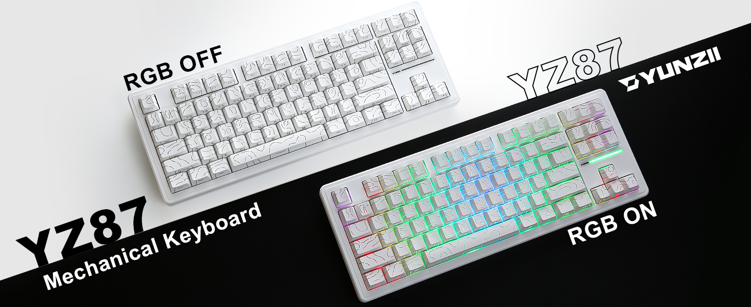 Amazon.com: YUNZII YZ87 Gasket Mechanical Keyboard,TKL Wireless